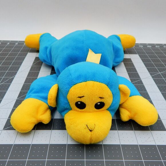 Ty Pillow Pals Swinger the Monkey Blue & Yellow Plush Stuffed Toy 1998 13 Inch - Picture 2 of 10